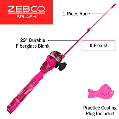 Zebco Kids Splash Floating Spincast Reel and Fishing Rod Combo, 29-Inch 1-Piece  Fishing Pole, Size 20 Reel, Right-Hand Retrieve, Pre-Spooled with 6-Pound  Cajun Line, Pink - Yahoo Shopping
