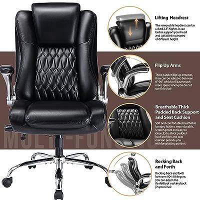 Ergonomic Executive Office Chair with High Back Flip-Up Armrests