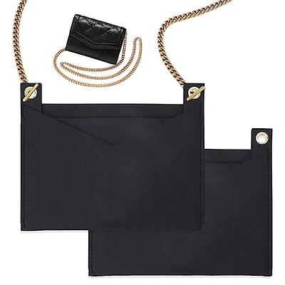 WADORN 5 Colors Purse Organizer Insert Conversion Kit with 2pcs Gold Chain,  Felt Handbag Organizer Insert Inner Pocket Liner Women Clutches Envelope