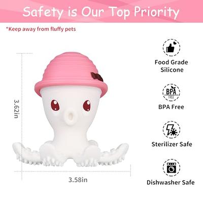 Baby Teethers for Babies 3-6-12-18 Months, Baby Teething Toys 9 Month Old,  Mombella Octopus Squishy Silicone Chew Toys for Infant, Baby Shower Gifts  for Girls, Message Sore Gums, Pink - Yahoo Shopping