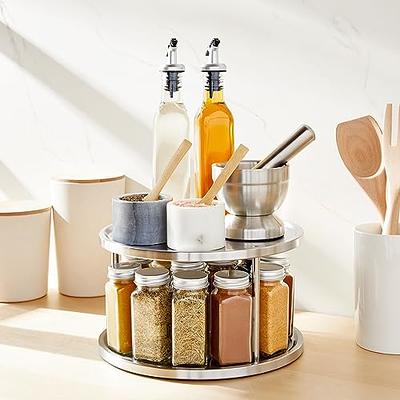 Kitchen Cabinet Rotating Spice Rack With 18 Jars Revolving Seasoning  Organizer