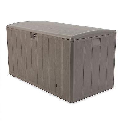 Devoko 100 Gallon Deck Box, Outdoor Storage Bin, Waterproof, Black