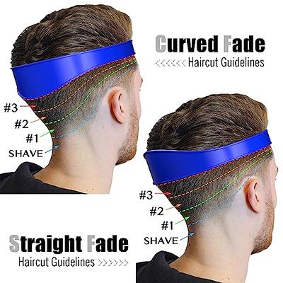  Fade Guide and Neckline Shaving Template, Curved Silicone Band, Great for Creating Skin Fade Guidelines for DIY Haircuts