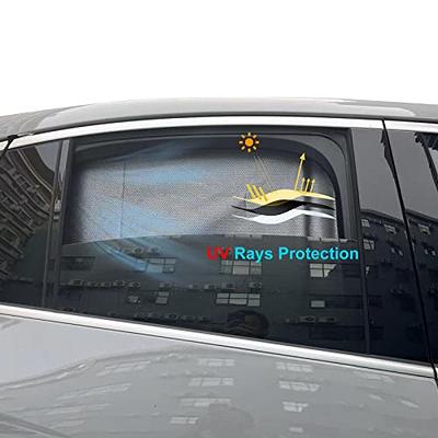 Ziciner Car Window Sun Shade（Only for Metal Frame）, 2 Pcs Auto Side Rear  Magnetic Windshield Curtains, Sun Heat Blocker and UV Rays Protector,  Universal Window Covers for Car, SUV (Black-Back Window) 