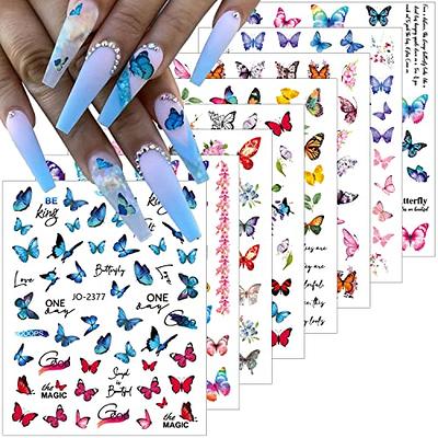 Airbrush Stencils Nail Stickers 3D Butterfly Flame Four Pointed