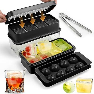  ChezMax Ice Cube Tray with Lid and Bin, 132 Pcs Round