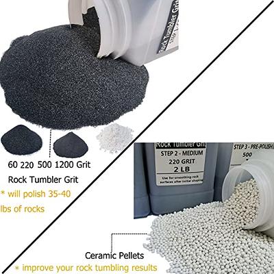 SACKORANGE Total 8 LBS Rock Tumbler Grit and Polish Refill Kit - 4 Step  Tumbling Grit Media