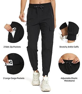 Womens Black Elasticated Cuff Cargo Trousers