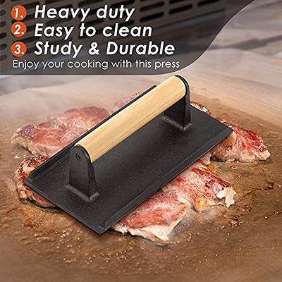 1pc Smash Burger Press, Bacon Press for Griddle, Round Cast Iron