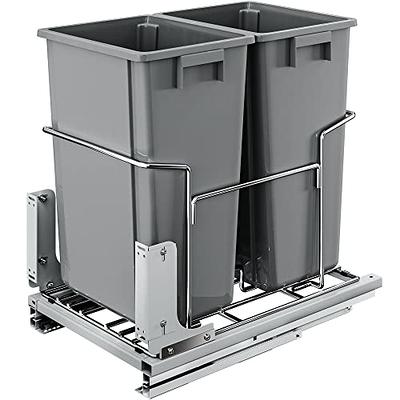 VEVOR Pull-Out Trash Can, 37Qt Double Bins, Under Mount Kitchen Waste  Container with Soft-Close Slides, 44 lbs Load Capacity & Door-Mounted  Brackets