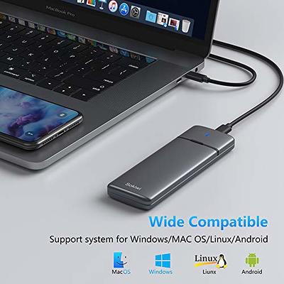 USB-C Hub with M.2 NVMe/SATA SSD Enclosure, 8 in 1 USB C Hub Adapter Fits  PCIe 3.0 NVMe M.2 SSD,2.5-inch SATA HDD with 4K HDMI,10Gbps USB-C 3.1&USB