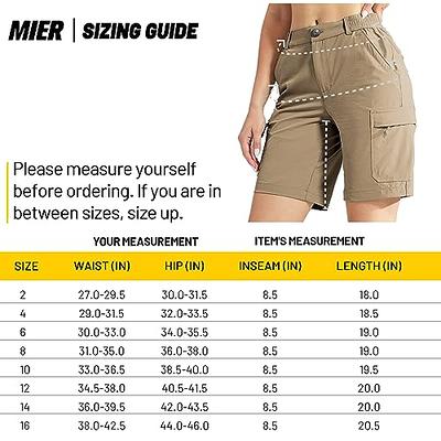 MIER Women's Hiking Cargo Shorts Quick Dry Stretchy Summer Shorts with 6  Pockets, Water Resistant and Lightweight, Khaki, 12 - Yahoo Shopping