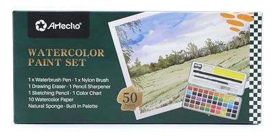 Artecho Watercolor Paint Set 50 Colors in Portable Box with Water Color  Pallet, Watercolor Papers and Brushes, Ideal for Adults, Kids, Artists and  Hobbyists - Yahoo Shopping