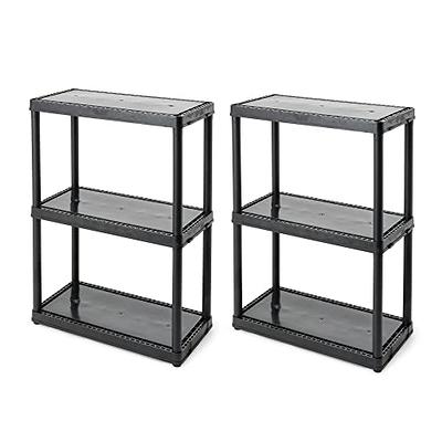 Gracious Living 3 Shelf Storage Unit Organizers for Home or Garage, White (2 Pack)