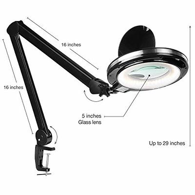 Dotlite Magnifying Glass with Light and Stand,2 in 1 Clamp 10X