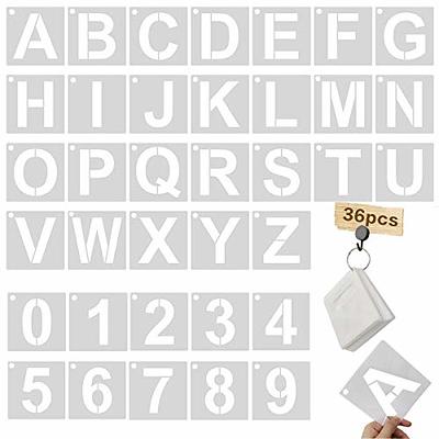 Eage Alphabet Letter Stencils 2 inch, 68 Pcs Reusable Plastic Letter Number  Kit