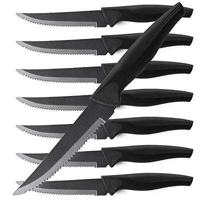 Wanbasion Black Stainless Steel Serrated Steak Knives Set of 8, Steak  Knives Dishwasher Safe -Scratch Resistant - Yahoo Shopping