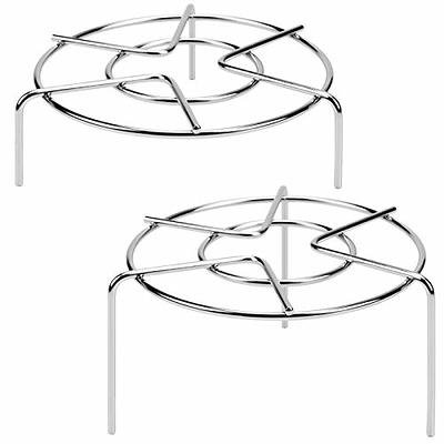 2pcs Steam Rack, 3-7/8 inch and 1-5/8 inch Tall Trivet for Instant Pot 6 qt and 8 qt, Heavy Duty 18/8 Stainless Steel Steamer Rack Fit Pressure Cooker