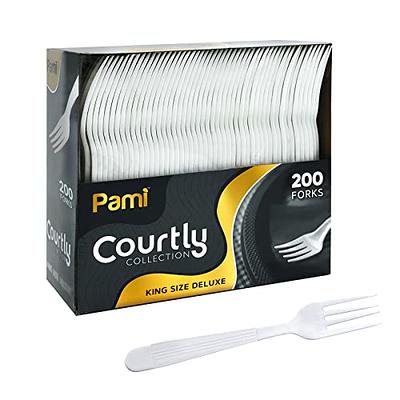 PAMI Heavy Weight Disposable Plastic Forks [200-Pack] - Bulk King