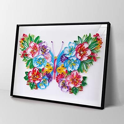 Uniquilling Quilling Paper Quilling Kit for Adults, 16 * 20-inch Flowers  and Butterflies, Exquisite Handmade for Beginner DIY Craft Painting Kits