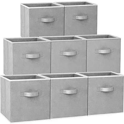 DECOMOMO Cube Storage Bins | 12x12 Storage Cube Bins Collapsible Storage  Cubes with Dual Handles for Organizing, Closet, Shelf, Nursery (Grey and