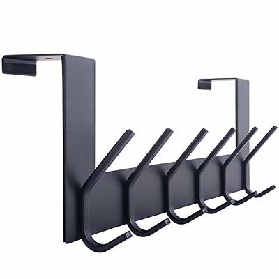 ACMETOP Over The Door Hooks, Over The Door Hanger, Heavy Duty Aluminum Over  The Door Towel Rack Hooks for Hanging Coat, Bag, Robe - 5 Hooks, Brush