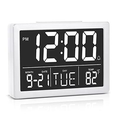 Petilleur 3D Digital Alarm Clock,Wall LED Number Time Clock with 3