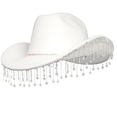 Suhine Bride Cowgirl Hat with Glitter Fringe for Bachelorette Party  Rhinestone White Cowboy Hat Western Disco Style Bling Hat Wedding Bridal  Shower Gift for Women Costume Cosplay - Yahoo Shopping