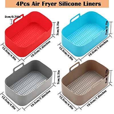 8.5Inch Air Fryers Silicone Pot Round Liners - Reusable Air Fryers Basket  Liners Accessories Red 