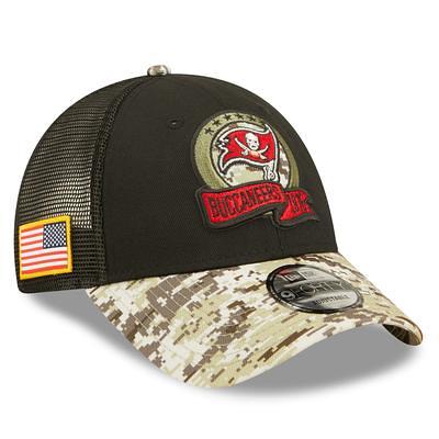 Men's New Era Khaki/White Tampa Bay Buccaneers Happy Camper A-Frame Trucker 9FORTY Snapback Hat