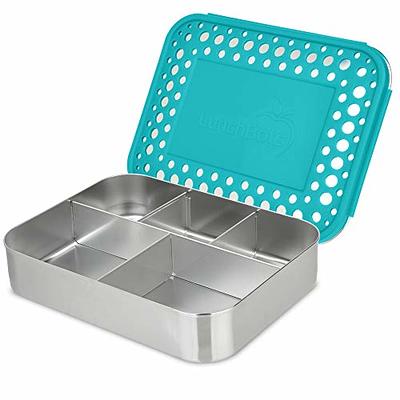 LunchBots Large Cinco Stainless Steel Lunch Container - Five Section Design  Holds a Variety of Foods - Metal Bento Box - Dishwasher Safe - Stainless  Lid - Aqua Dots - Yahoo Shopping