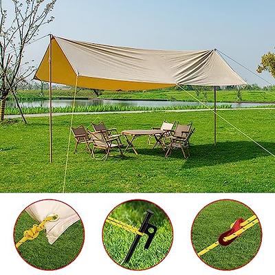 8 Pc Tent Stakes 16 inch Heavy Duty Camping Stakes with 4 Pcs Reflective  Camping Ropes