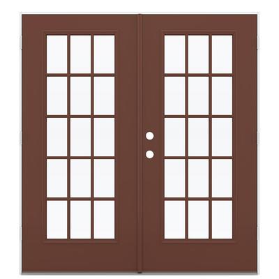 JELD-WEN 72-in x 80-in Low-e External Grilles Primed Steel French