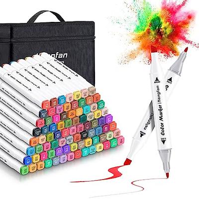 Ohuhu Markers for Adult Coloring Books: 60 Colors Dual Brush Fine Tips Art  Marker Pens - Watercolor Markers for Kids Adults Lettering Drawing  Sketching Bullet Journal - Non-Bleed Non-Toxic - White White Package