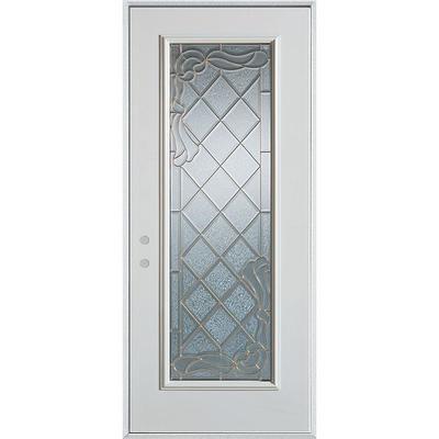 Stanley Doors 36 in. x 80 in. Art Deco 1/2 Lite 1-Panel Painted