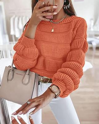 V Neck Cable Knit Sweater Women Fashion Fall Pullover Long Sleeve Casual  Loose Jumper Tops Solid Color Comfort Soft Sweaters at  Women’s