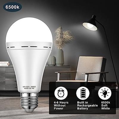 LED Emergency Light Bulb for Power Outages - Rechargeable Battery