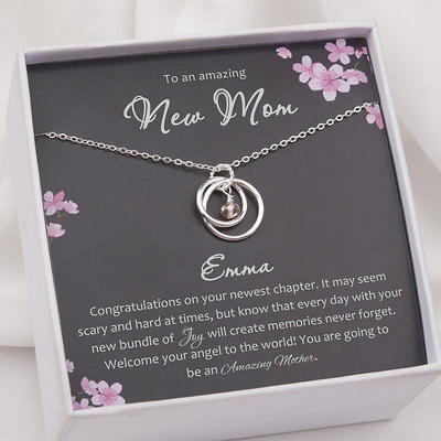 Anavia To An Amazing New Mom Gift Necklace, New Mom 925 Sterling Silver  Baby Feet Necklace, Congratulations to the New Mom Gift 