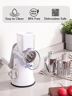 LucGee Rotary Cheese Grater with Handle - 3 in 1 Cheese Shredder Rotary  Grater Stainless Steel Handheld, Vegetable Slicer for Fruit, Cheese,  Nuts(White) - Yahoo Shopping