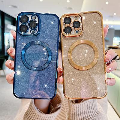 aowner Magnetic Case for iPhone 13 Pro Max Glitter Case, Luxury Plating  Cute Bling with Camera Lens Protector, Compatible with MagSafe, Slim Thin  for