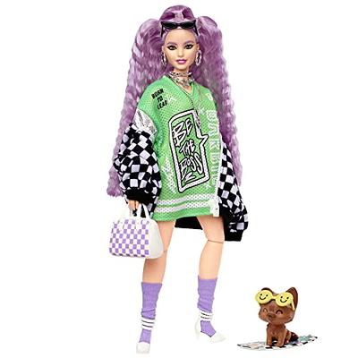 Barbie Fashionistas Doll #202 in Girl Power Print Outfit, with Curvy Body,  Blonde Hair & Accessories
