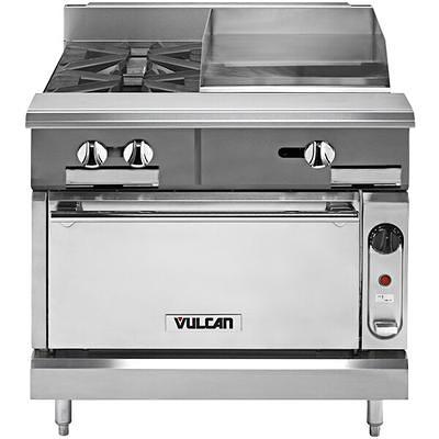 Cooking Performance Group S60-G36-N Natural Gas 4 Burner 60 Range with 36  Griddle and 2 Standard Ovens - 240,000 BTU