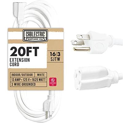 Cablectric 20 Foot Outdoor Extension Cord - 16/3 SJTW White 16