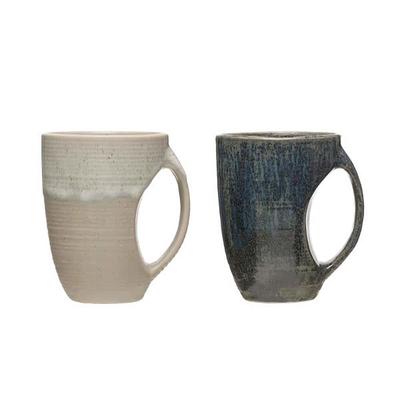 Storied Home 16 oz. Beige Stoneware Beverage Mugs with Western Zodiac Design Prints (Set of 12)