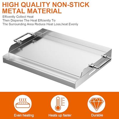 Griddle for Gas Grill, 17 x 13 Flat Top Grill with Removable