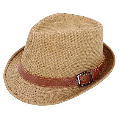 AKIO&AQUIRAX Mens Fedora Hats with Short Brim Straw Fedora Sun Hats for Men  Women Summer Sun Hats with Adjustable Strap - Yahoo Shopping