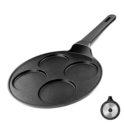 FELAMP 11-Inch Copper Griddle Pan Non-Stick Aluminium Cooking Pan with  Stainless Steel Handle Suitable for all stovetops including induction