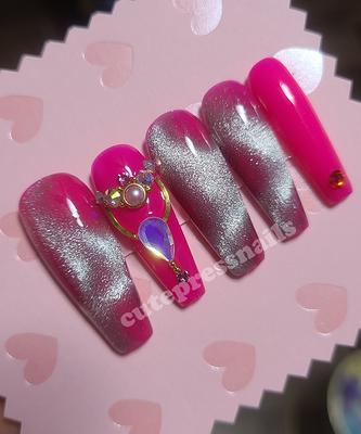 Handmade- Glossy Soph Pink Sophisticated Pink Glitter Bling Crystal Om