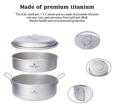 Boundless Voyage Titanium Camping Hanging Pot with Steaming Rack