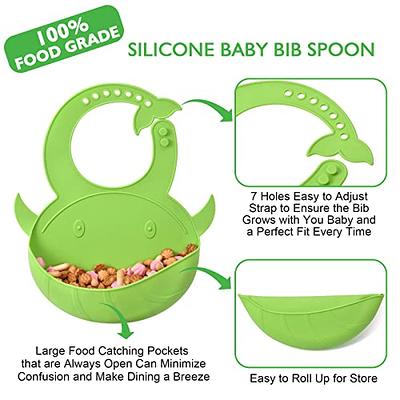 HippoBaby Silicone Baby Feeding Set | 10 Piece Baby LED Weaning Supplies | Toddler Plates Bowls Set with Suction | Self Feeding Spoons | Plates for